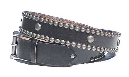 Black Leather Spot Stud Belt