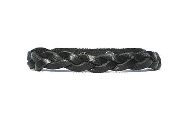 Black Leather Braid Bracelet