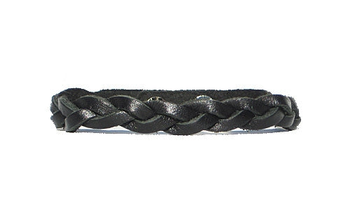 Black Leather Braid Bracelet
