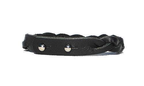 Leather Braid Bracelet - Black