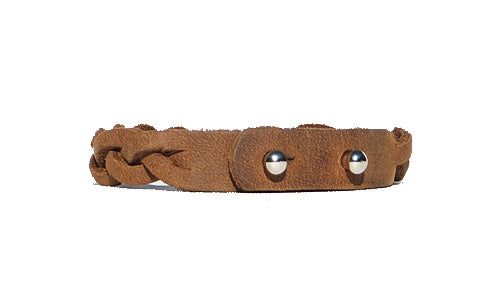 Leather Braid Bracelet - Crazy Horse Tan