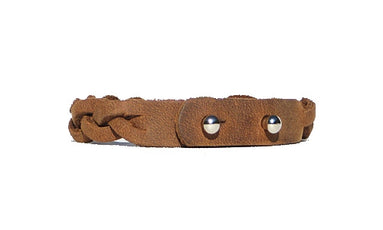Leather Braid Bracelet - Crazy Horse Tan