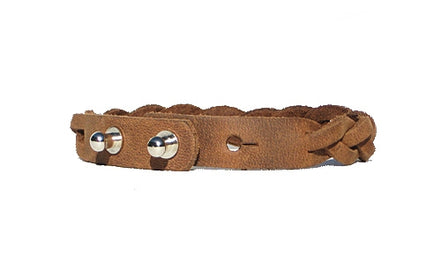 Leather Braid Bracelet - Crazy Horse Tan