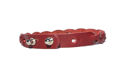 Leather Braid Bracelet - Red