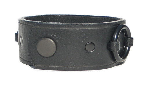 1 1/4" Wide Ring Cuff - Black