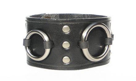 1 3/4" Wide Ring Cuff - Black