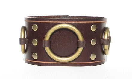1 3/4" Wide Ring Cuff - Brown