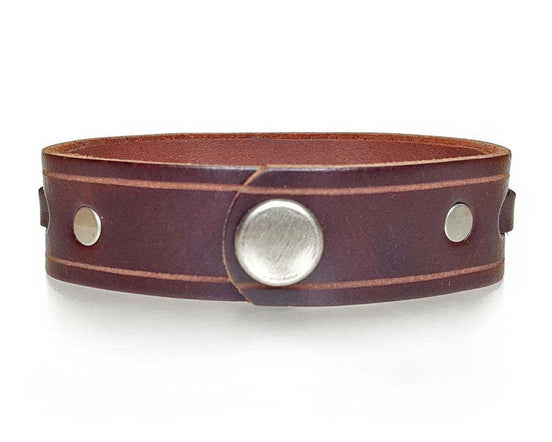 3/4" Wide Single Weave Cuff - Brown