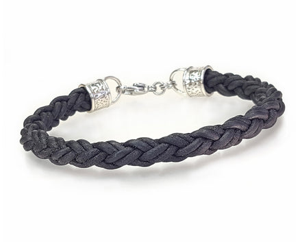 Black Braided Leather Rope Bracelet