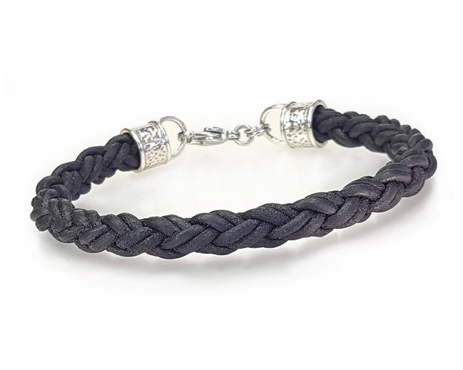 Black Braided Leather Rope Bracelet
