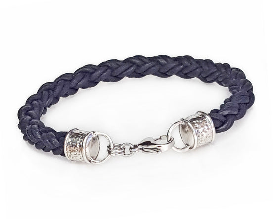 Braided Leather Rope Bracelet -Black