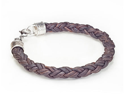 Braided Leather Rope Bracelet - Brown