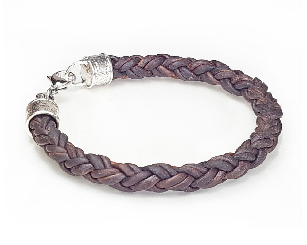 Braided Leather Rope Bracelet - Brown