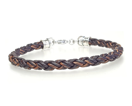 Skinny BROWN Braided Leather Bracelet