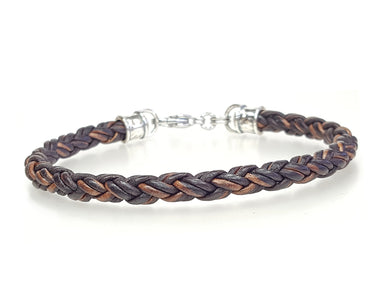 Skinny BROWN Braided Leather Bracelet