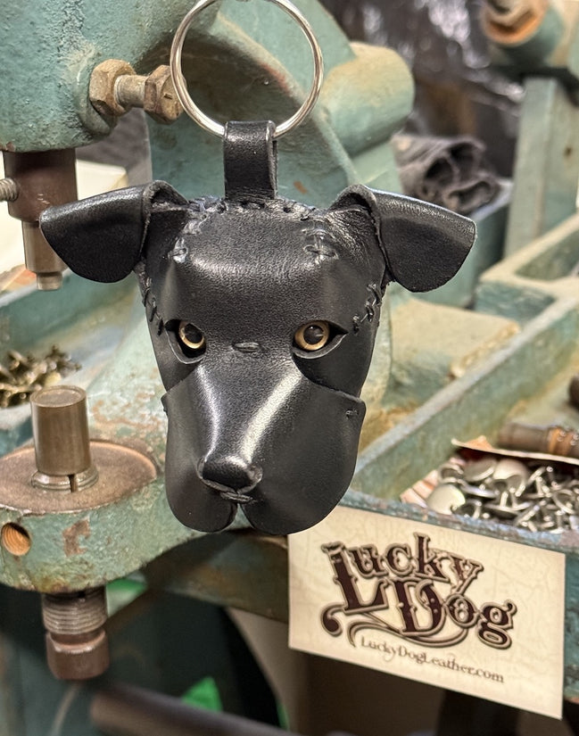 Dog Head Bag Charm or Key Fob