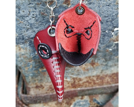 Plague Doctor Leather Key Chain