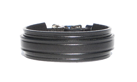 1" Wide Buckle Leather Cuff - Black