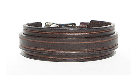 1" Wide Buckle Leather Cuff - Brown