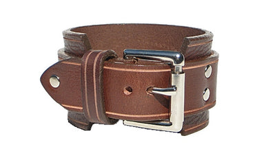 1 3/4" Wide Buckle Cuff - Brown