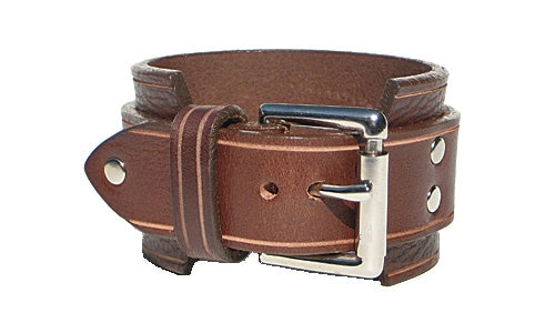 1 3/4" Wide Buckle Cuff - Brown