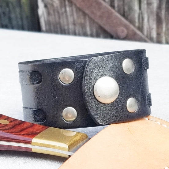 1 1/4" Double Weave Cuff / Black/ 6.5" Wrist