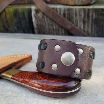 1 1/4" Double Weave Cuff / Brown/ 5.75-6" Wrist