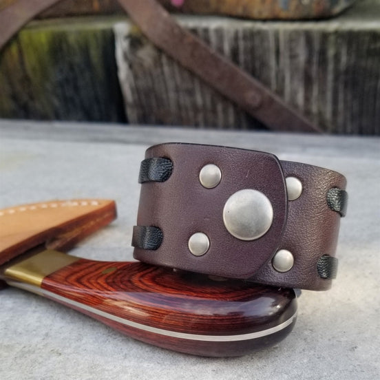 1 1/4" Double Weave Cuff / Brown/ 5.75-6" Wrist