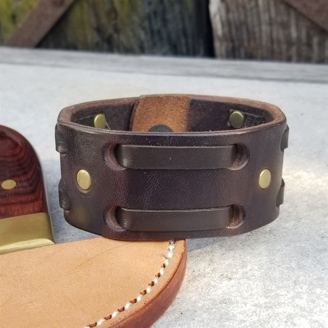 1 1/4" Double Weave Cuff / Brown