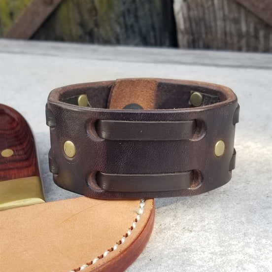 1 1/4" Double Weave Cuff / Brown