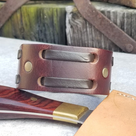 1 1/4" Double Weave Cuff / Brown