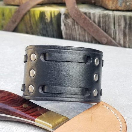 1 3/4" Double Weave Leather Cuff