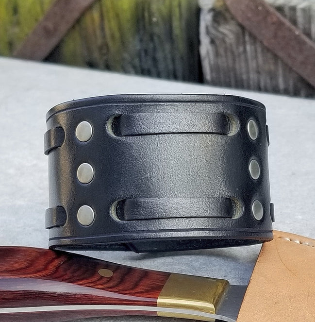1 3/4" Double Weave Leather Cuff