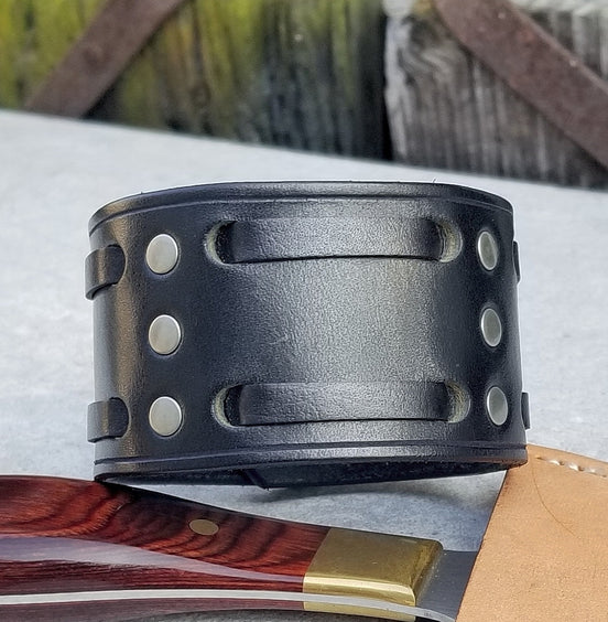 1 3/4" Double Weave Leather Cuff