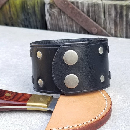 1 3/4" Double Weave Cuff / Black 7.5" Wrist