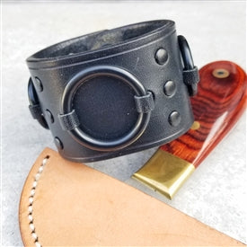 1 3/4" Ring Cuff / Black on Black- 6 " Wrist