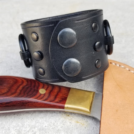1 3/4" Ring Cuff / Black on Black- 6 " Wrist