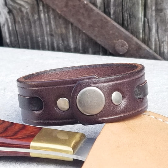 3/4" Single Weave Cuff / Brown/ 6" Wrist