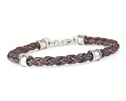 Leather Bracelet LightDark Brown  Trollbeads India
